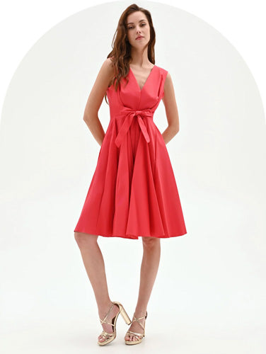 italian elegant dresses Venice Orange Viscose Long Sleeves Dress main image 0