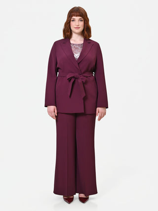 Giacca Curvy a vestaglia in cadi bordeaux rosso
