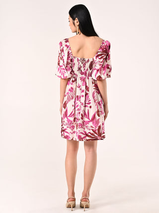 Robe imprimé fleuri violet iris