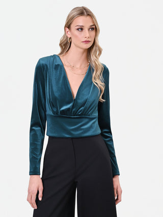 Petrol Green Wrap Blouse