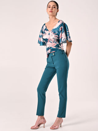 Trousers in Royal Green Technical Fabric