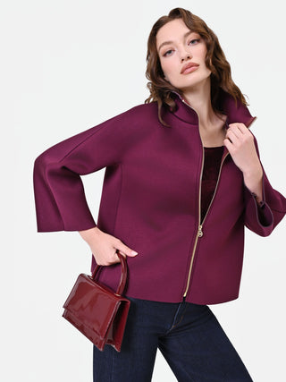 Bordeauxrote Cape-Jacke