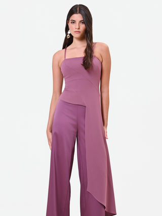 Antique Pink Asymmetric Scuba Crepe Top