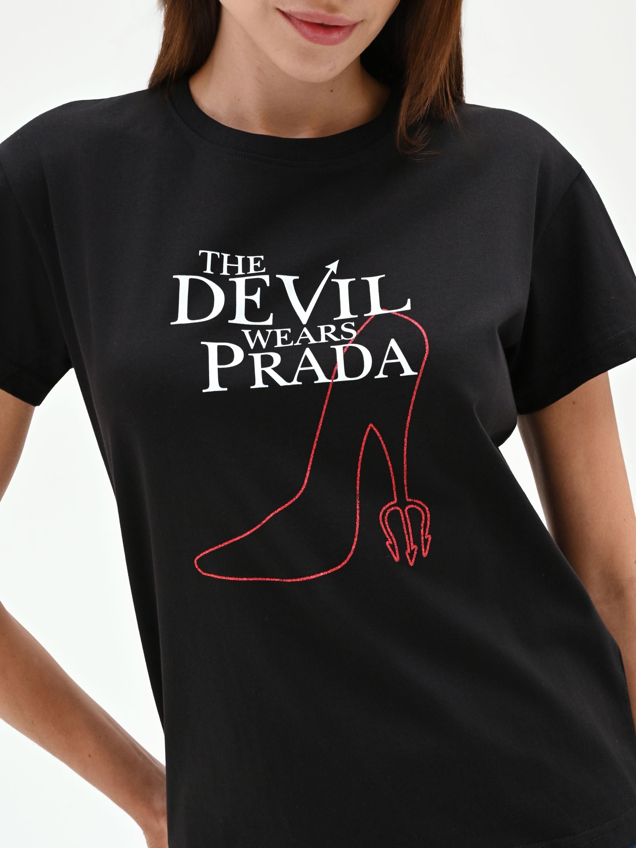 Black 'The Devil Wears Prada' Cotton T-Shirt – Rinascimento