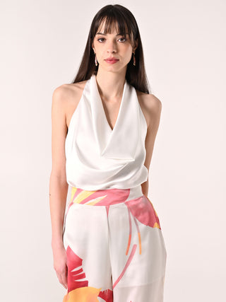 White Satin Top