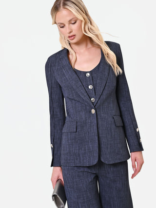 Navy Blue Milano Stitch Blazer