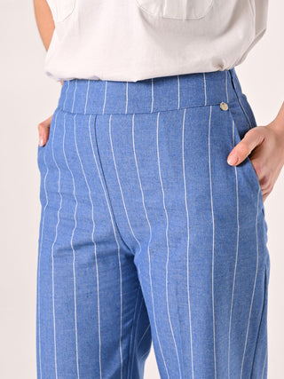 Pinstripe Denim Trousers
