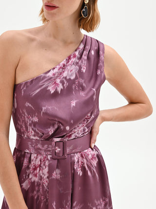 Floral-Print Burgundy Maxi Dress