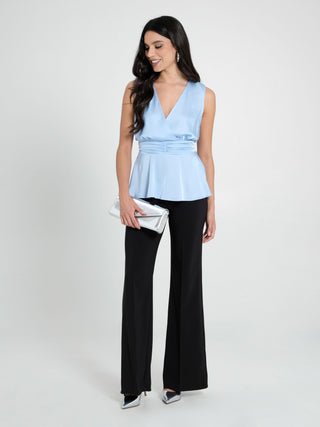 Light Blue Satin Top
