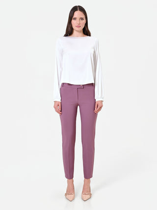 Dusty Rose Creased Cigarette Trousers