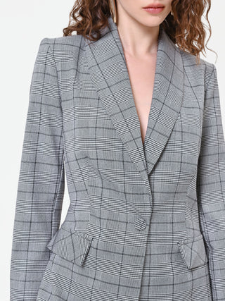 Glencheck-Blazer in Grau