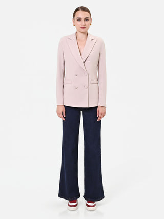 Taupe Double-Breasted Blazer