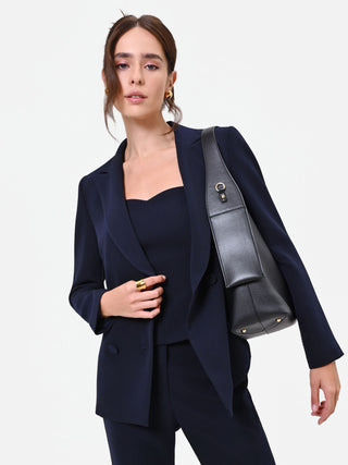 Giacca Studio doppiopetto gessata blu navy