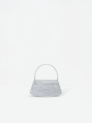 Borsa argento strutturata con strass