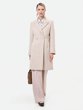 Cappotto doppiopetto tortora beige