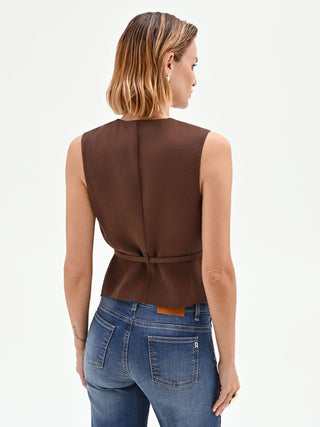 Belted Chocolate Waistcoat