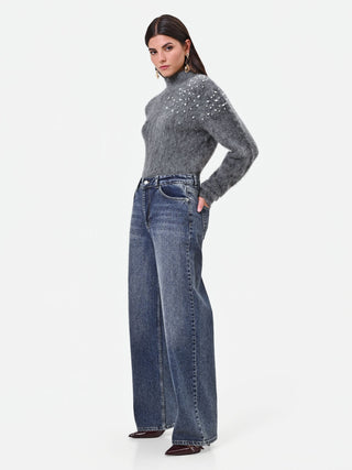 Pantaloni jeans a gamba dritta blu indaco