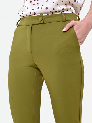 Pantaloni a sigaretta verde olio