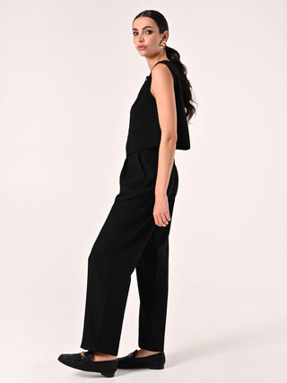 Black Pleated Trousers