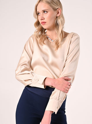 Beige Satin Blouse