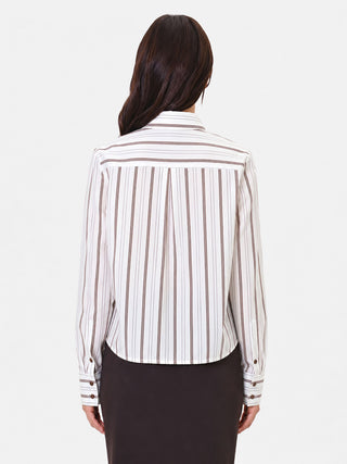Camicia a righe bianco panna
