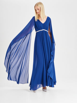 Rinascimento atelier Blu Long Dress with Stones