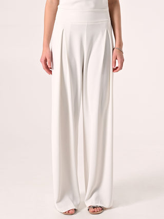 Pantaloni in Crepe Palazzo Bianchi