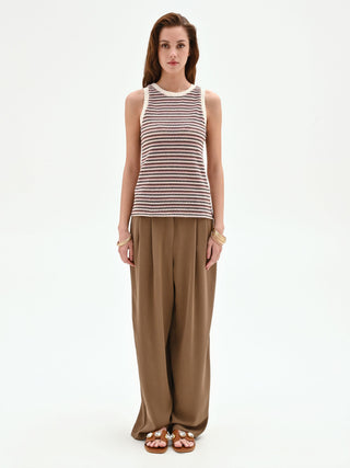 Chocolate Striped Knit Top
