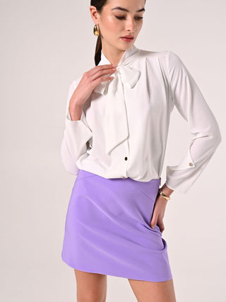 White Blouse with Bow and Darts