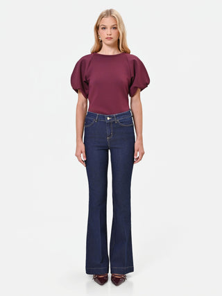 High-Waisted Blue Flared Jeans