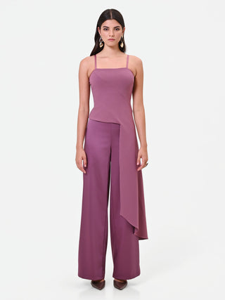 Antique Pink Asymmetric Scuba Crepe Top