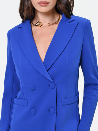 Royal Blue Double-Breasted Blazer