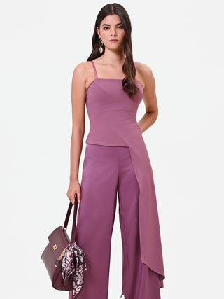 Antique Pink Asymmetric Scuba Crepe Top