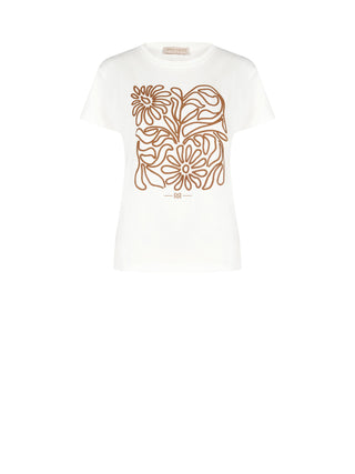Cream Graphic Print T-shirt