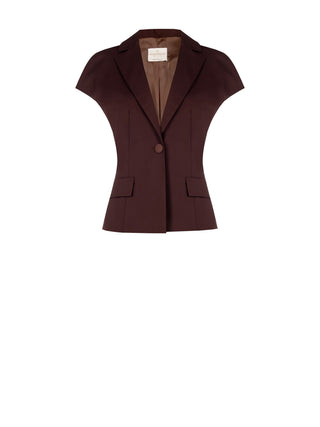 Chocolate Cap-Sleeve Blazer