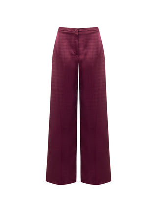 Burgundy Red Satin Palazzo Trousers Giorgia Palmas X Rinascimento