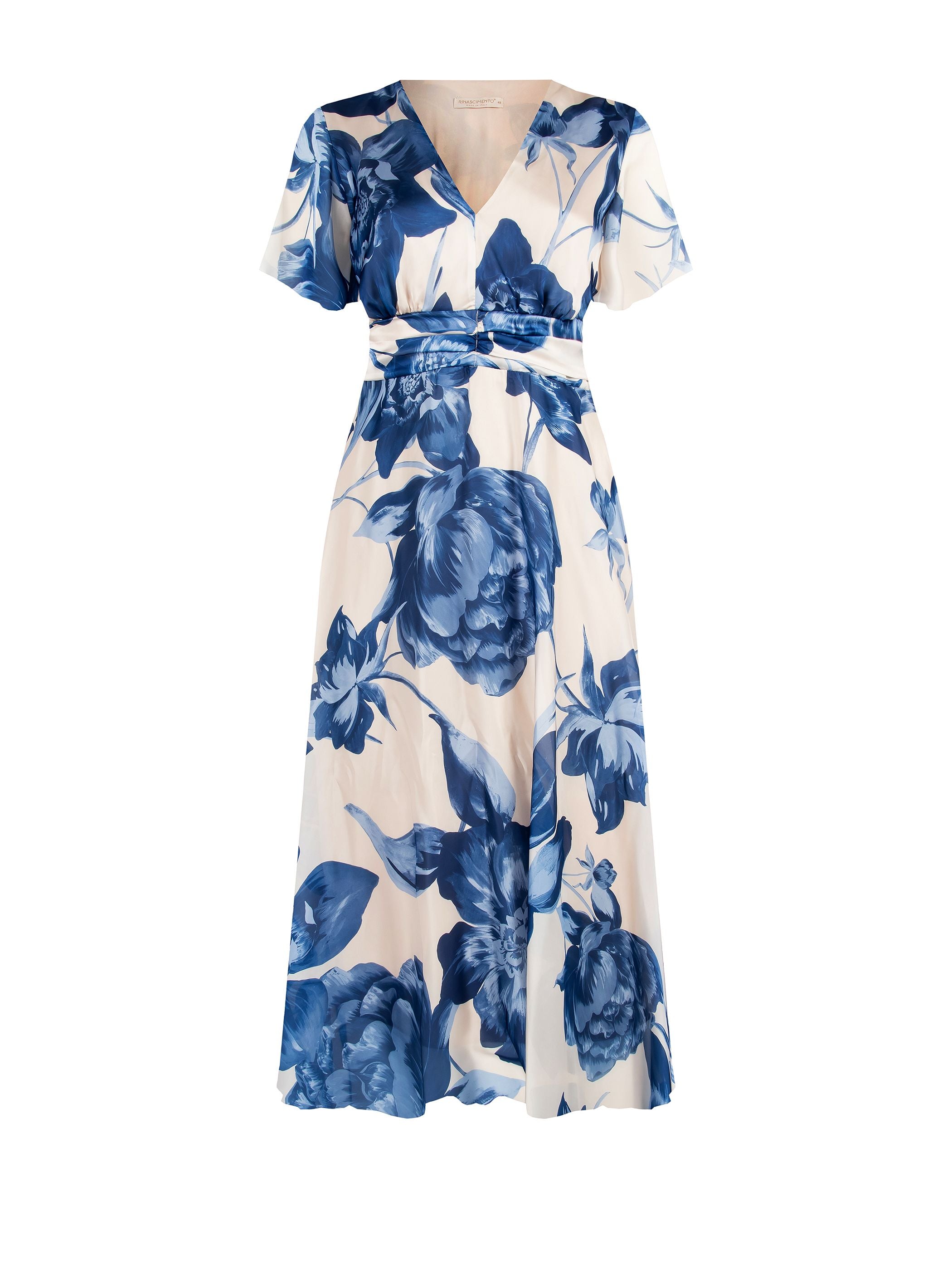 Plus Size Vibrant Blue Floral-Print Maxi Dress – Rinascimento