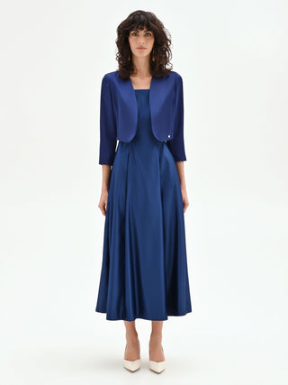 Bright blue satin bolero shrug Rinascimento Bright blue satin bolero shrug Rinascimento