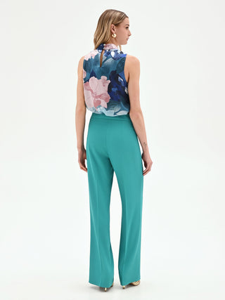 Turkusowe spodnie palazzo