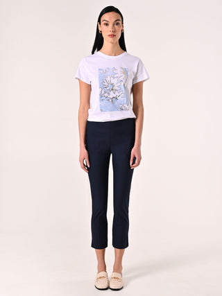 Pantaloni Skinny in Cotone Blu
