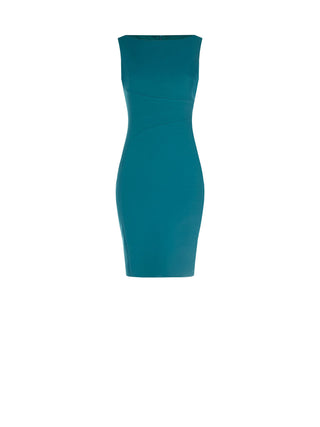 Peacock Green Scuba Crepe Sheath Dress