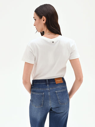 Cream Graphic Print T-shirt