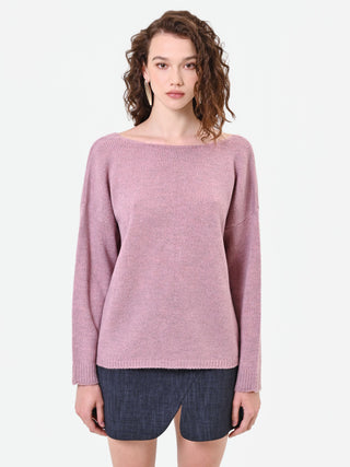 Pullover in Altrosa mit U-Boot-Ausschnitt