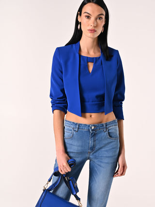 China Blue Open Shrug