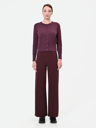 Cardigan girocollo bordeaux rosso