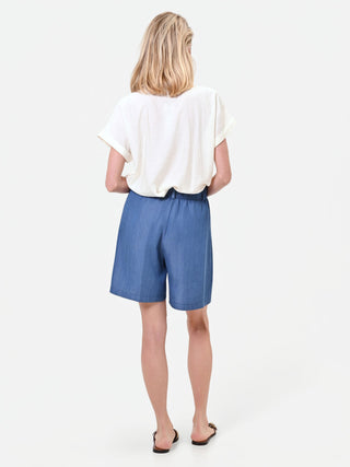 Blaue Bermudashorts aus Lyocell