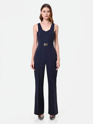 Elegant Navy Wide-Leg Jumpsuit