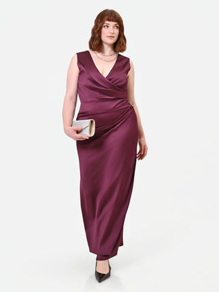 Boléro Curvy zippé en satin rouge bordeaux