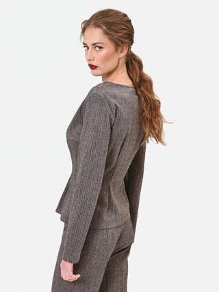 Blusa tortora beige con baschina