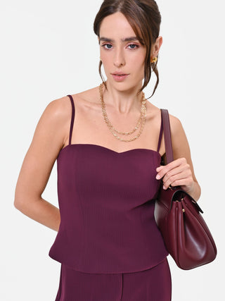 Studio Bustier-Top aus Crêpe in Bordeaux